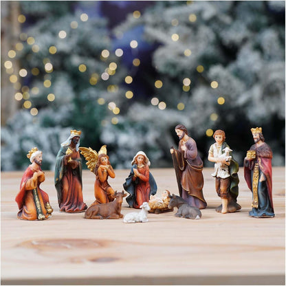 Zayton Juego de Belén de Navidad con figuras de Belén de 3.25 pulga...