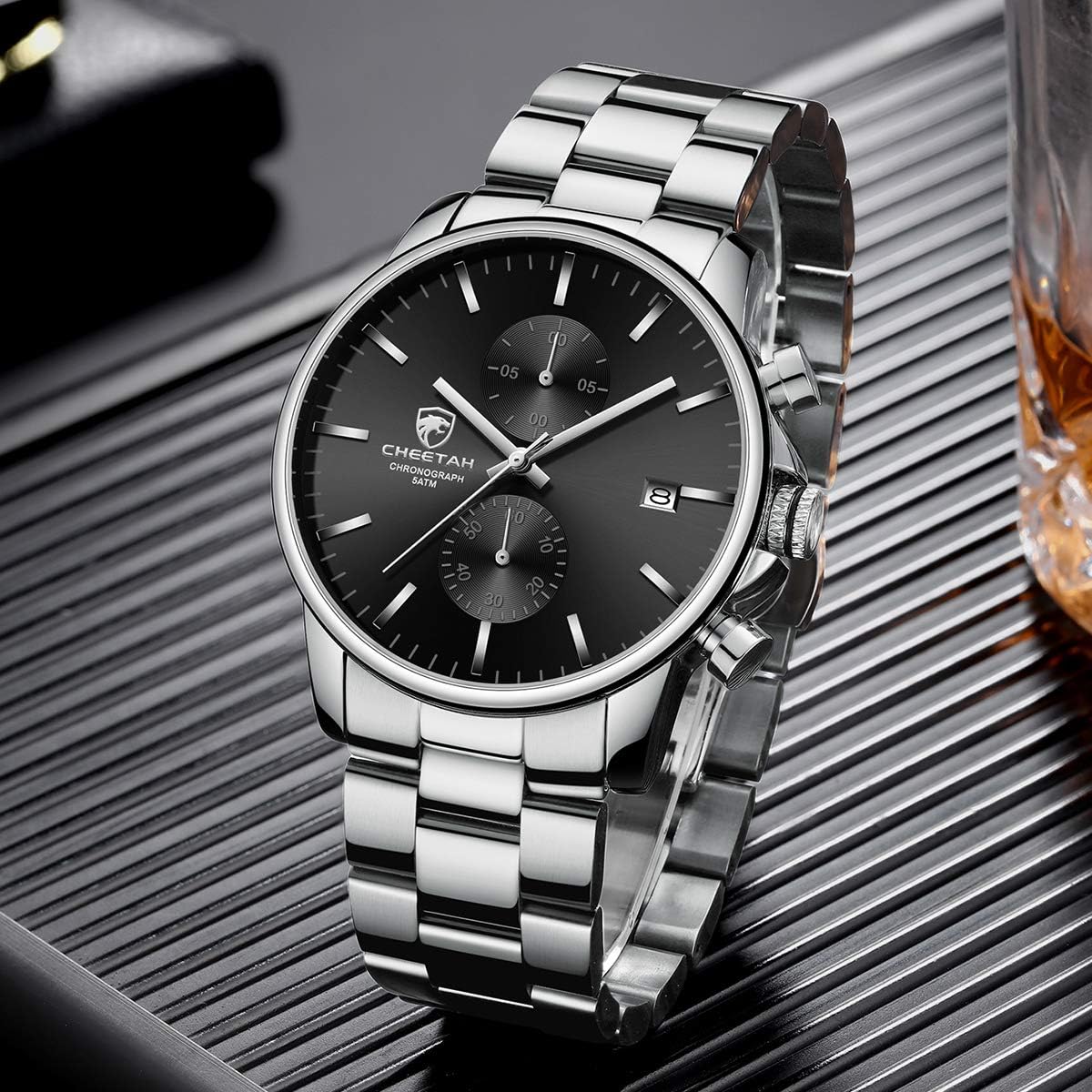 GOLDEN HOUR Fashion Business - Relojes para hombre con cronógrafo,...