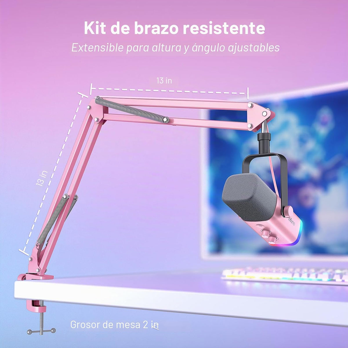 FIFINE AmpliGame AM8TP XLR Micrófono para juegos USB PC Kit de micr...