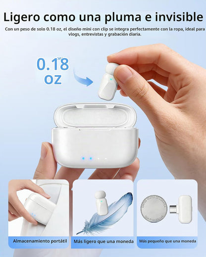 Blinfada Mini 2 micrófonos inalámbricos Lavalier para iPhone 16\/17...