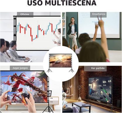 TOWOND Pantalla y soporte de proyector, pantalla de proyección para...