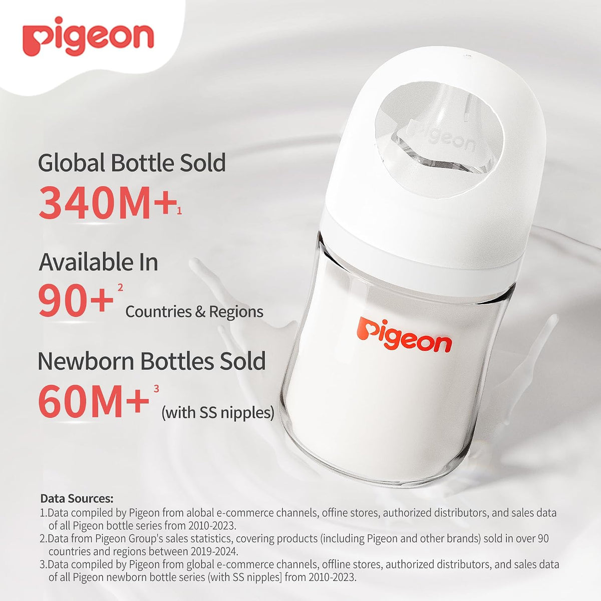 Pigeon Biberones con revestimiento de silicona, cuello ancho, 8 onz...