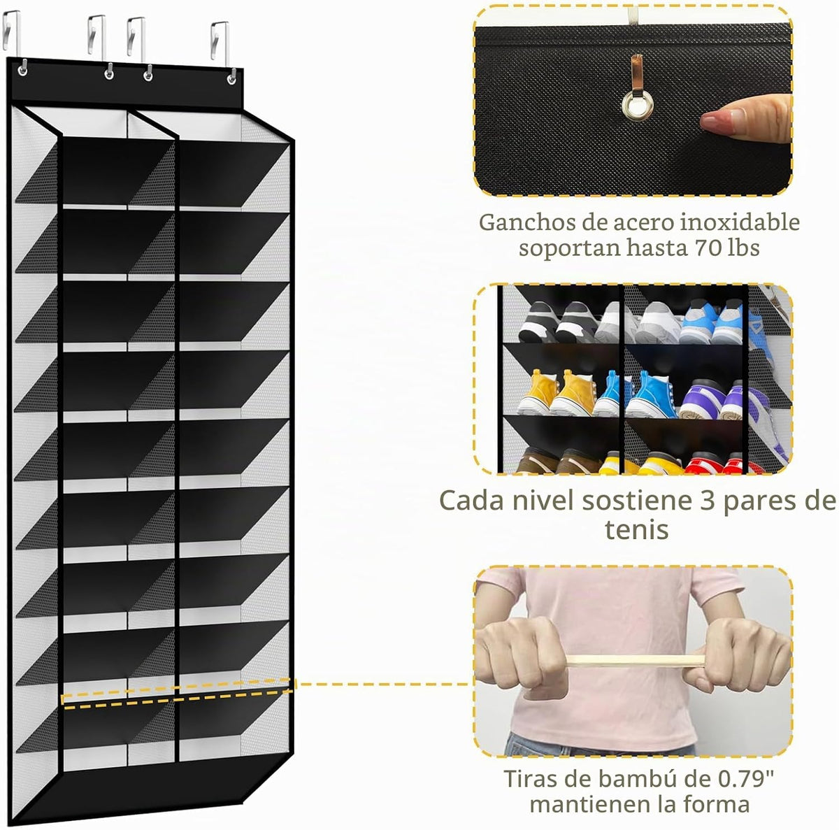 KEEPJOY Organizador de zapatos de gran capacidad para colocar sobre...