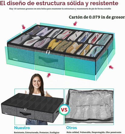 Onlyeasy Organizador Robusto para Almacenamiento de Zapatos Debajo...