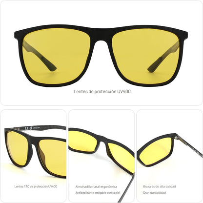 ZENOTTIC Gafas de sol polarizadas cuadradas para hombre, ultraliger...