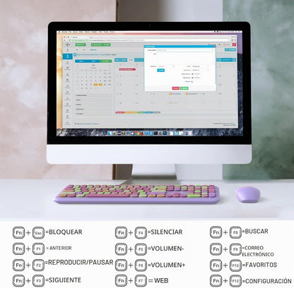MOFII - Combo de teclado y mouse inalámbricos, teclado silencioso i...