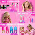 Hollyhi Kit de maquillaje de 58 piezas para niña, juguetes de princ...