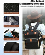 Lamroro Bolsa de pañales con cambiador, mochila de pañales 3 en 1 i...