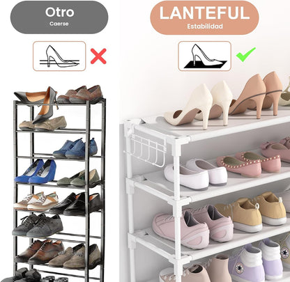 LANTEFUL Zapatero de 10 niveles, 50 pares, organizador de zapatos a...