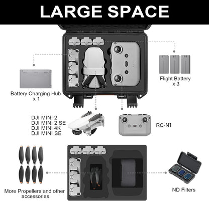 Estuche para Dron DJI Mini 4K: Estuches de Viaje Rígidos Impermeabl...