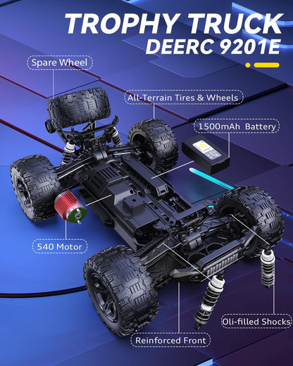 DEERC 9201E 1:10 Camión RC para Adultos y Niños, Coche RC de Recorr...