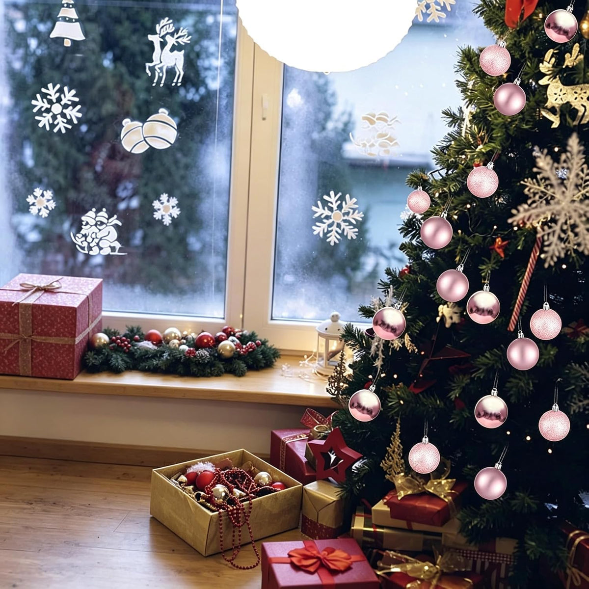Adornos de bola de Navidad de 30 quilates, decoración de árbol de N...