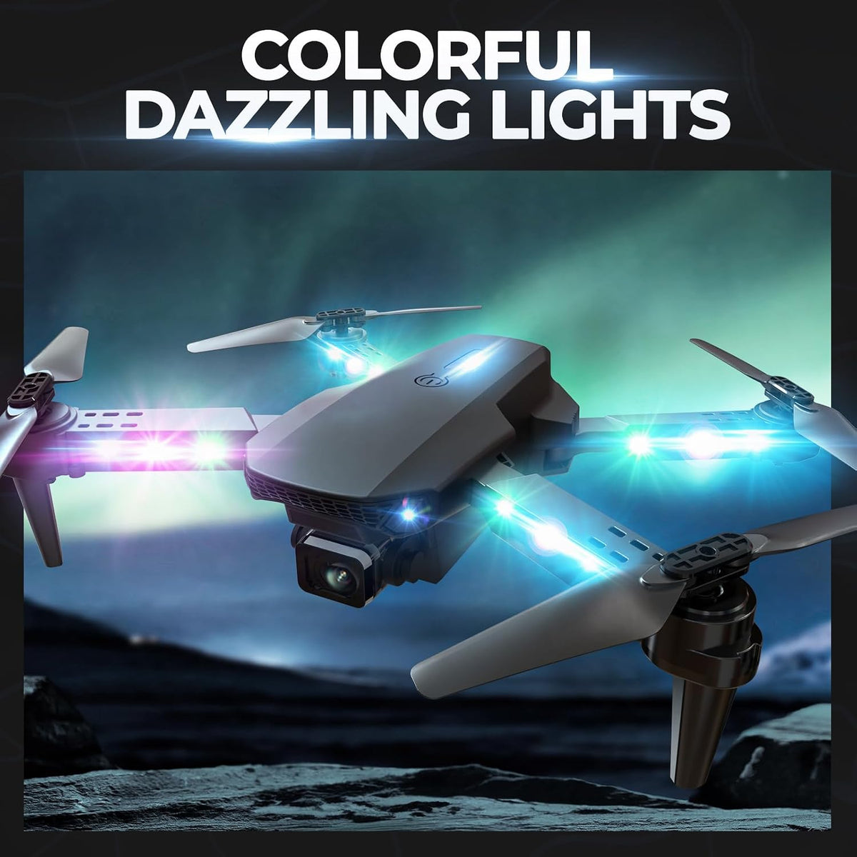 BEZGAR Dron con luces LED y cámara para adultos y niños principiant...