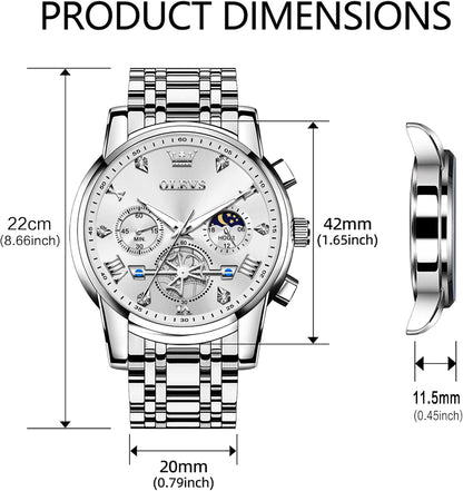OLEVS Relojes para hombre, resistente al agua, de lujo, gran cara,...