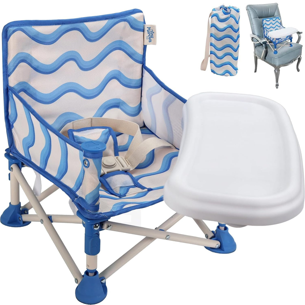 Tiny Marvels - Silla de bebé, silla alta portátil para viajes y pla...