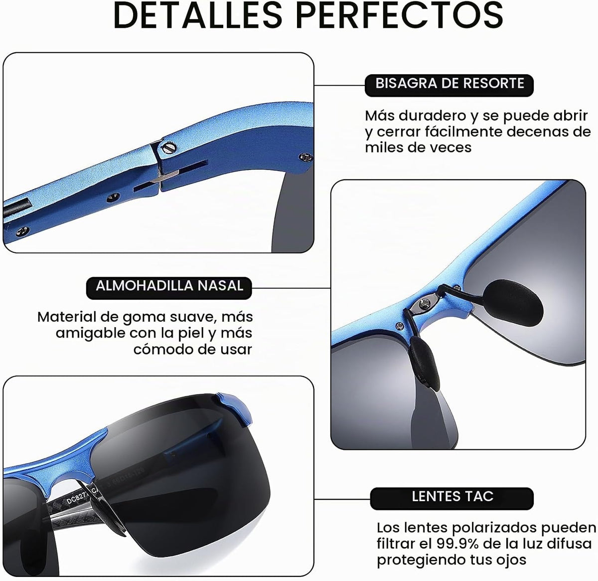 DUCO - Gafas de sol polarizadas para hombre, para deportes, pesca,...