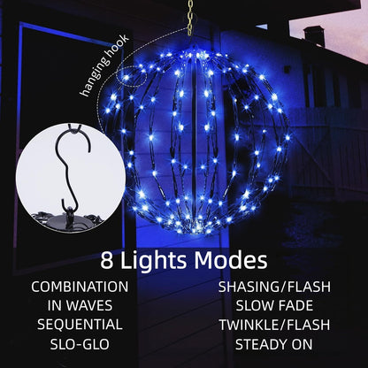 Paquete de 3 bolas de luz de Navidad, decoración de esfera plegable...