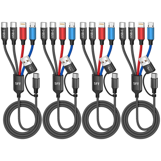 Travel Essentials 2026 - Cable de carga 4 en 2 con doble tipo-C\/IP...