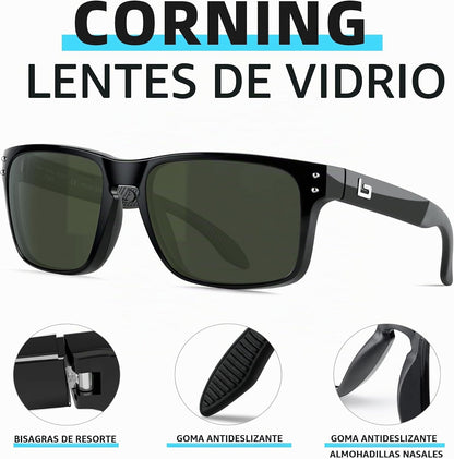 BNUS Corning Gafas de sol con lentes de vidrio para hombres y mujer...