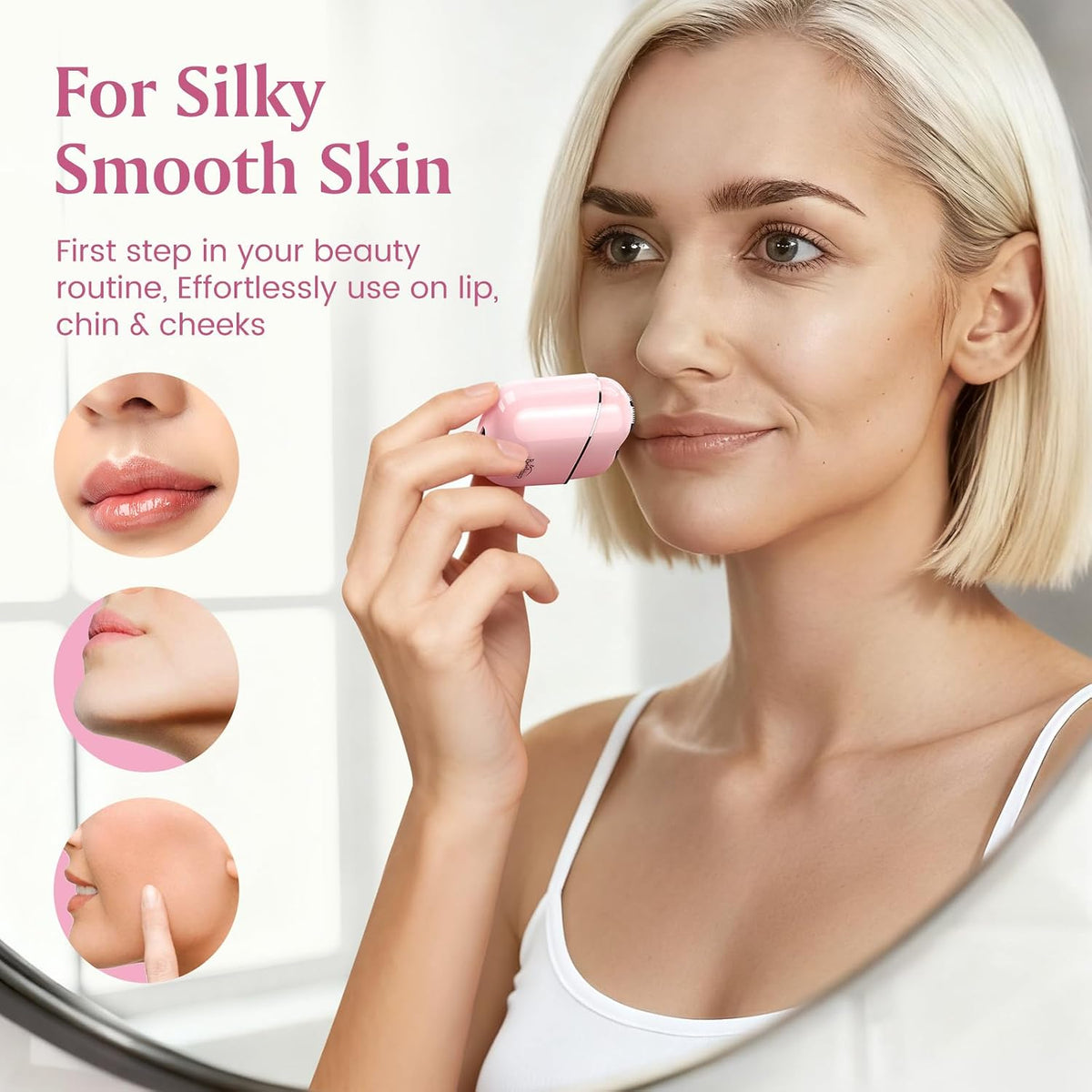 Brightup Depilación facial para mujeres - Afeitadora eléctrica sin...