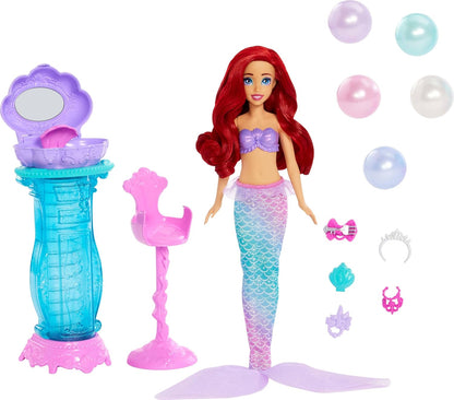 Mattel Disney Princesa Ariel Sirena Muñeca de moda y tocador sorpre...