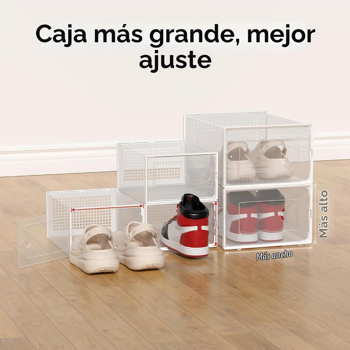 Foluck Caja de almacenamiento de zapatos extragrande, paquete de 15...