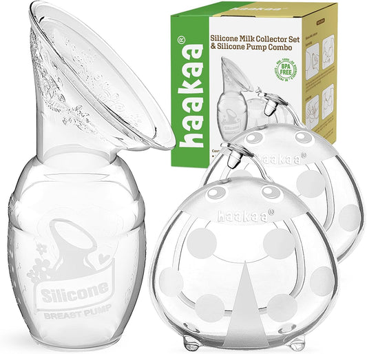 haakaa Extractor de leche manual de 4 oz\/3.4 fl oz y colector de l...
