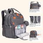 BabbleRoo Mochila para pañales extragrande, bolsa de bebé expandibl...