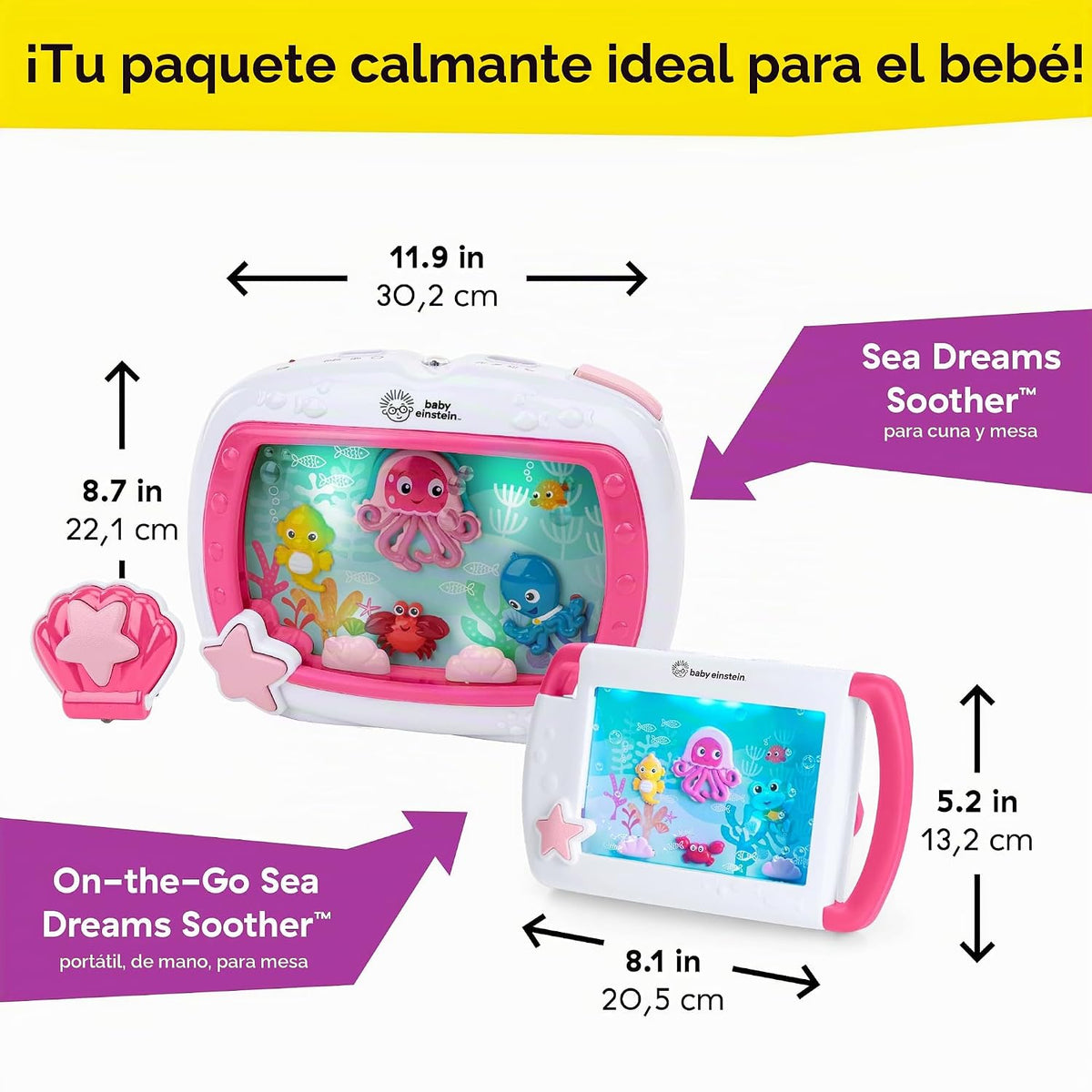 Baby Einstein Juego de regalo 2 en 1 Sea Dreams Soother, máquina de...