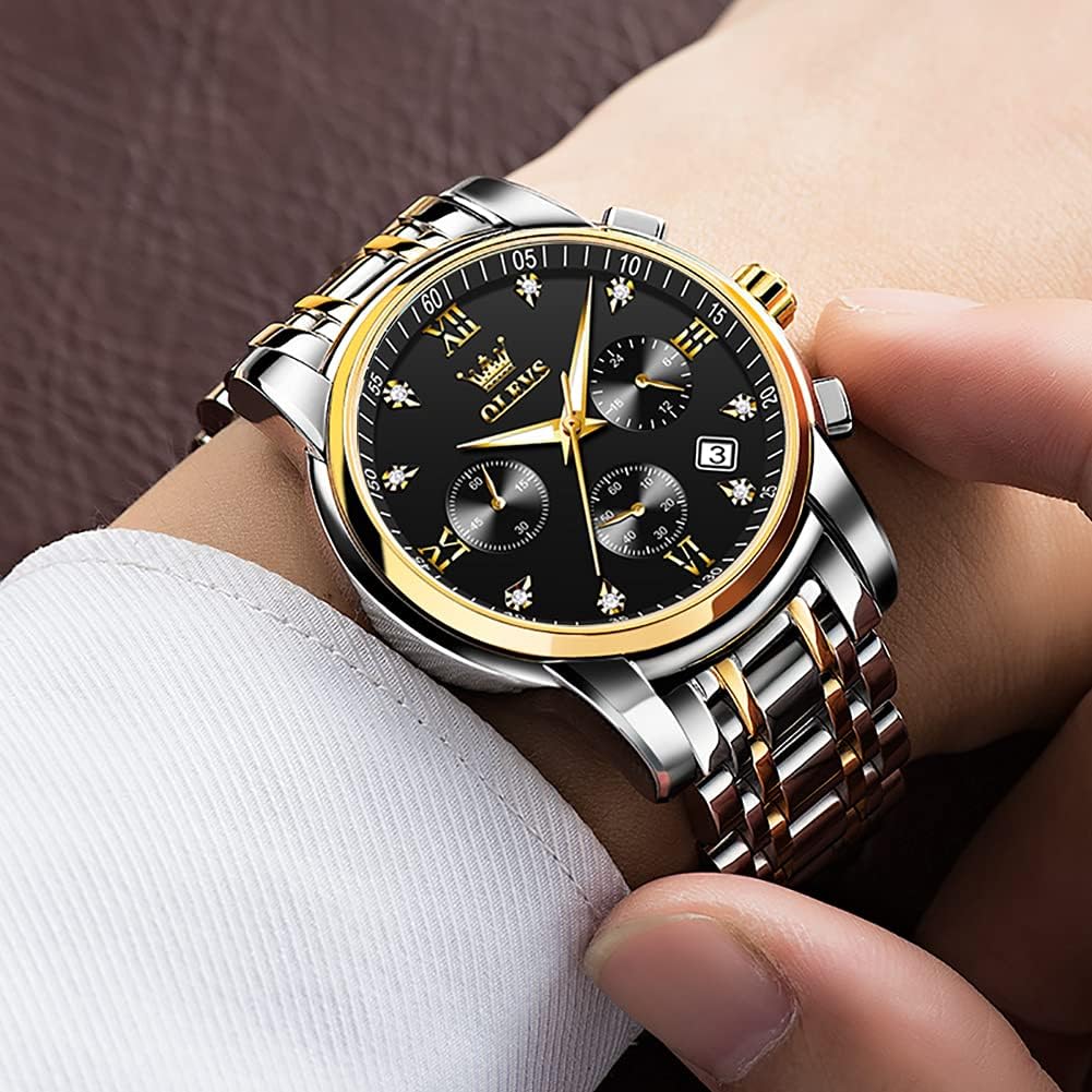 OLEVS Relojes para hombre Relojes de cronógrafo de fácil lectura lu...