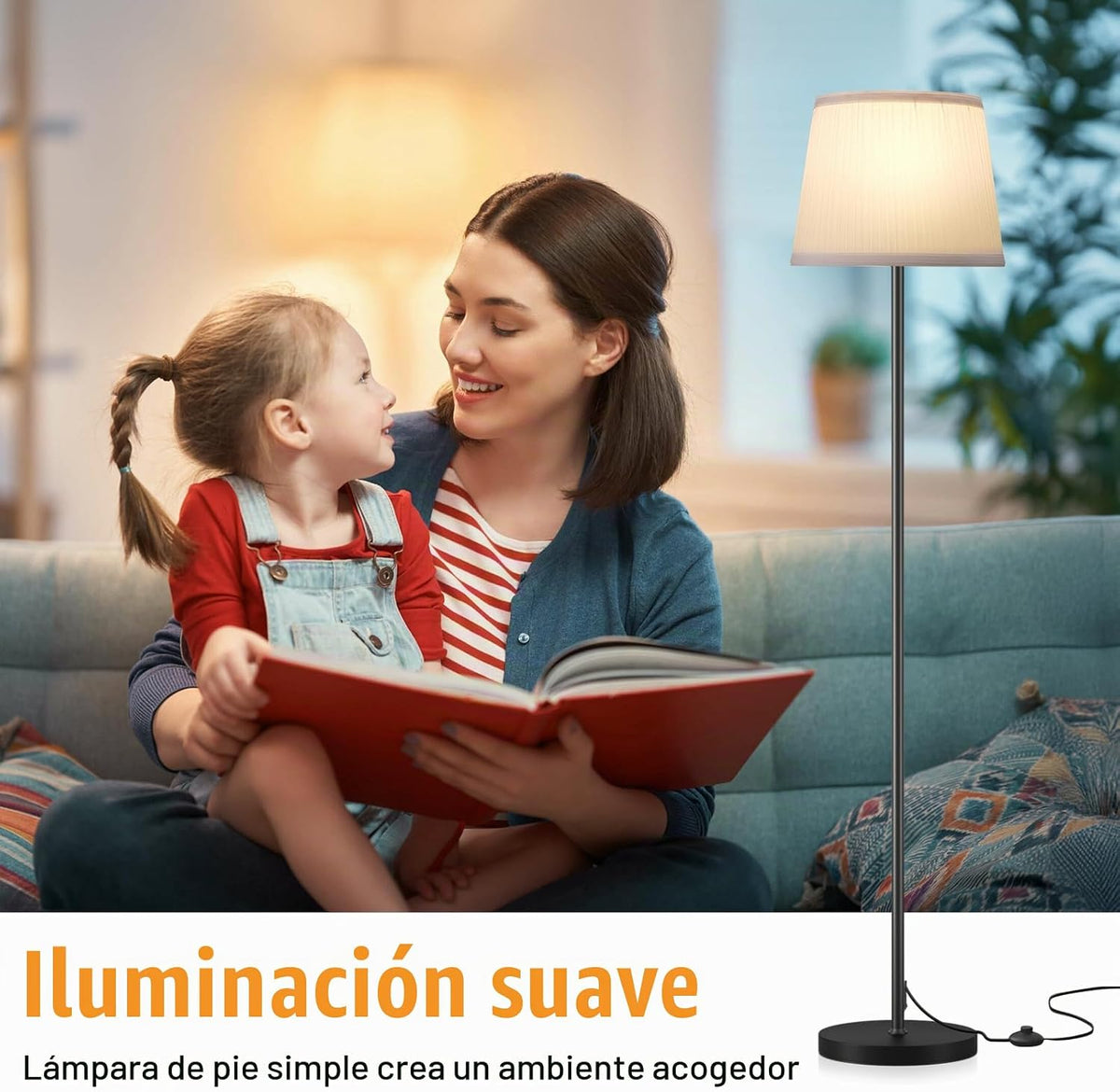 Ambimall Lámpara de pie moderna de 60 pulgadas con pantalla, lámpar...