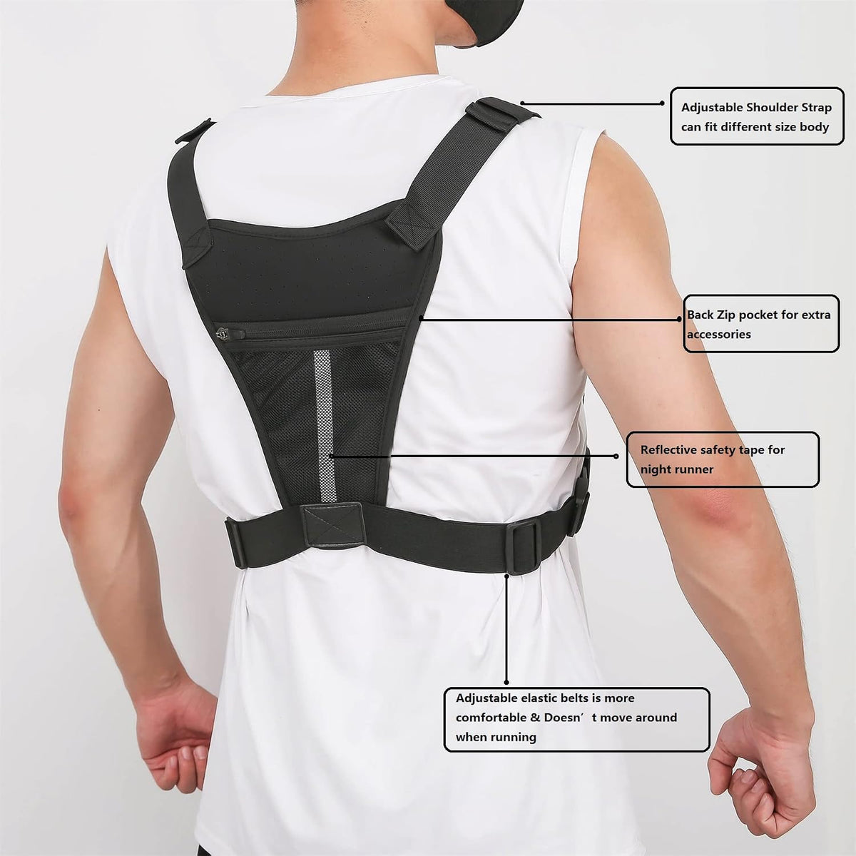 Muserise Bolsa de pecho deportiva para hombres y mujeres, resistent...