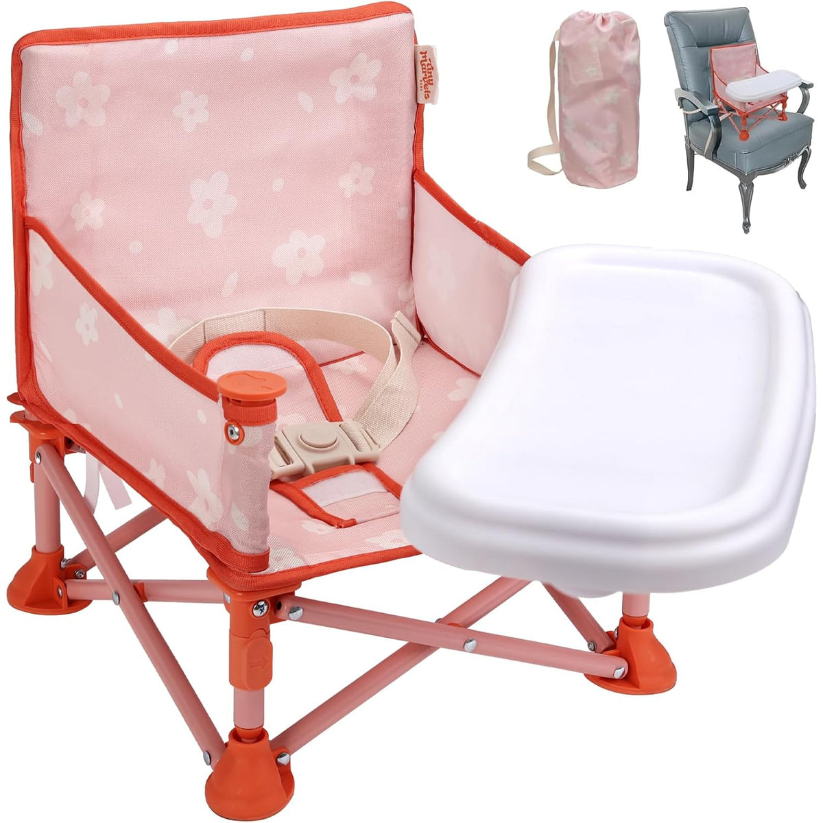 Tiny Marvels - Silla de bebé, silla alta portátil para viajes y pla...