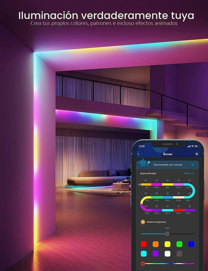 Govee Tira de luces LED RGBIC de 131.2 pies, funciona con Alexa y G...
