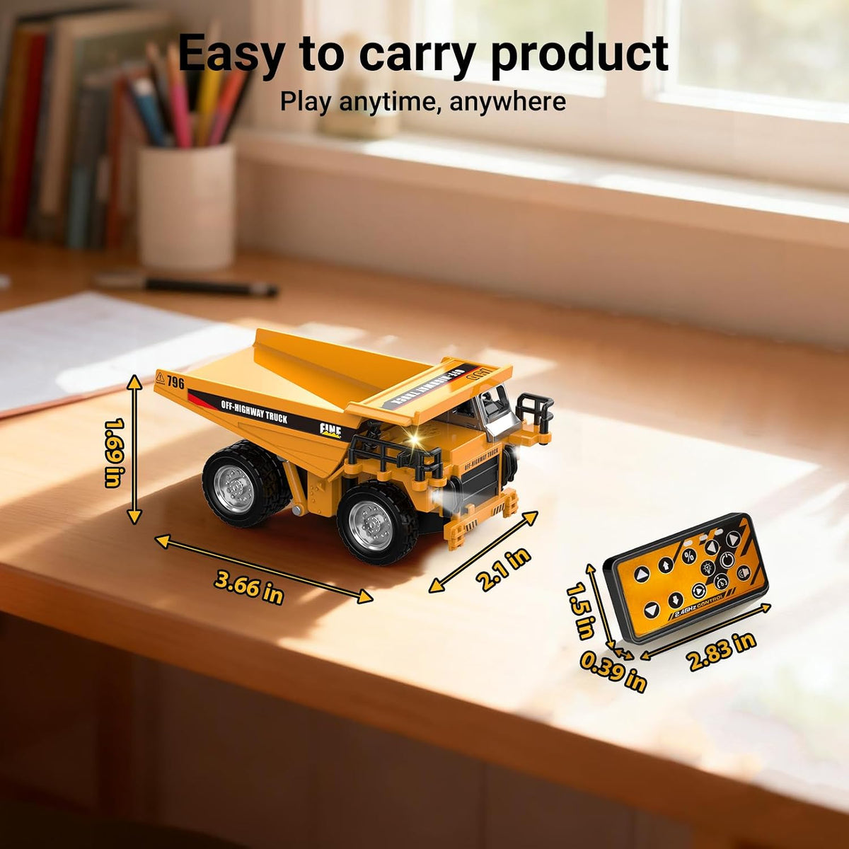 DAOGU Mini RC camión volquete juguete 1\/64 coches mineros regalos...