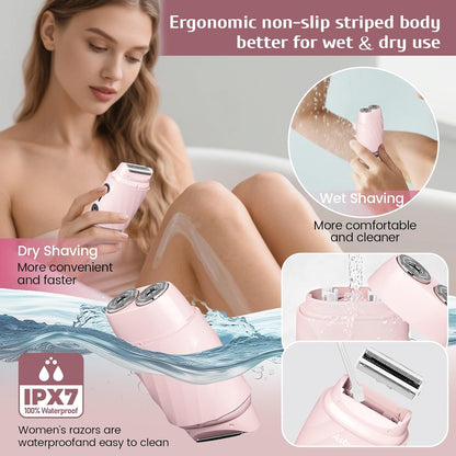 Cortador de bikini eléctrico 4 en 1 y removedor de vello facial par...