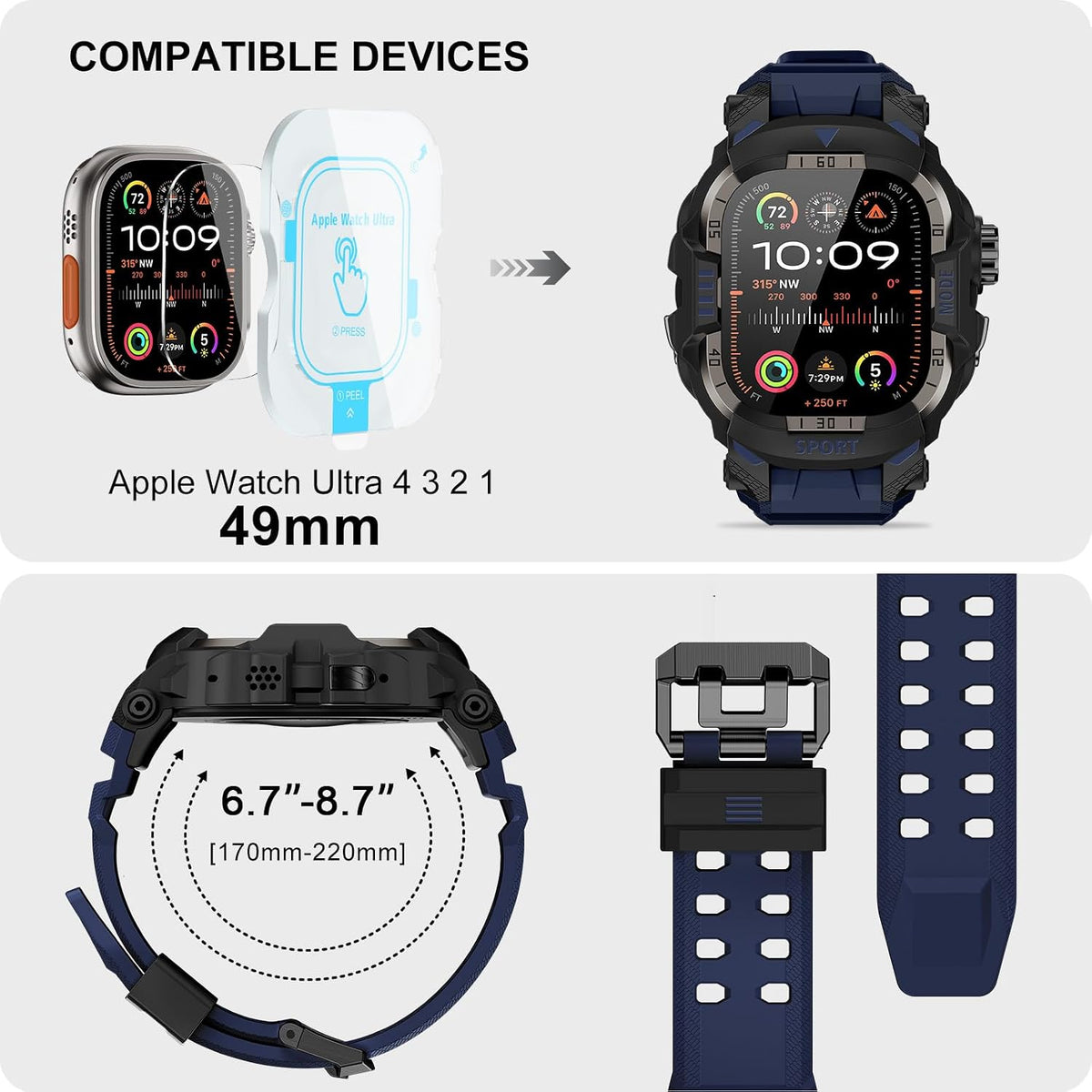 DABAOZA Funda resistente con correa táctica para hombre, compatible...