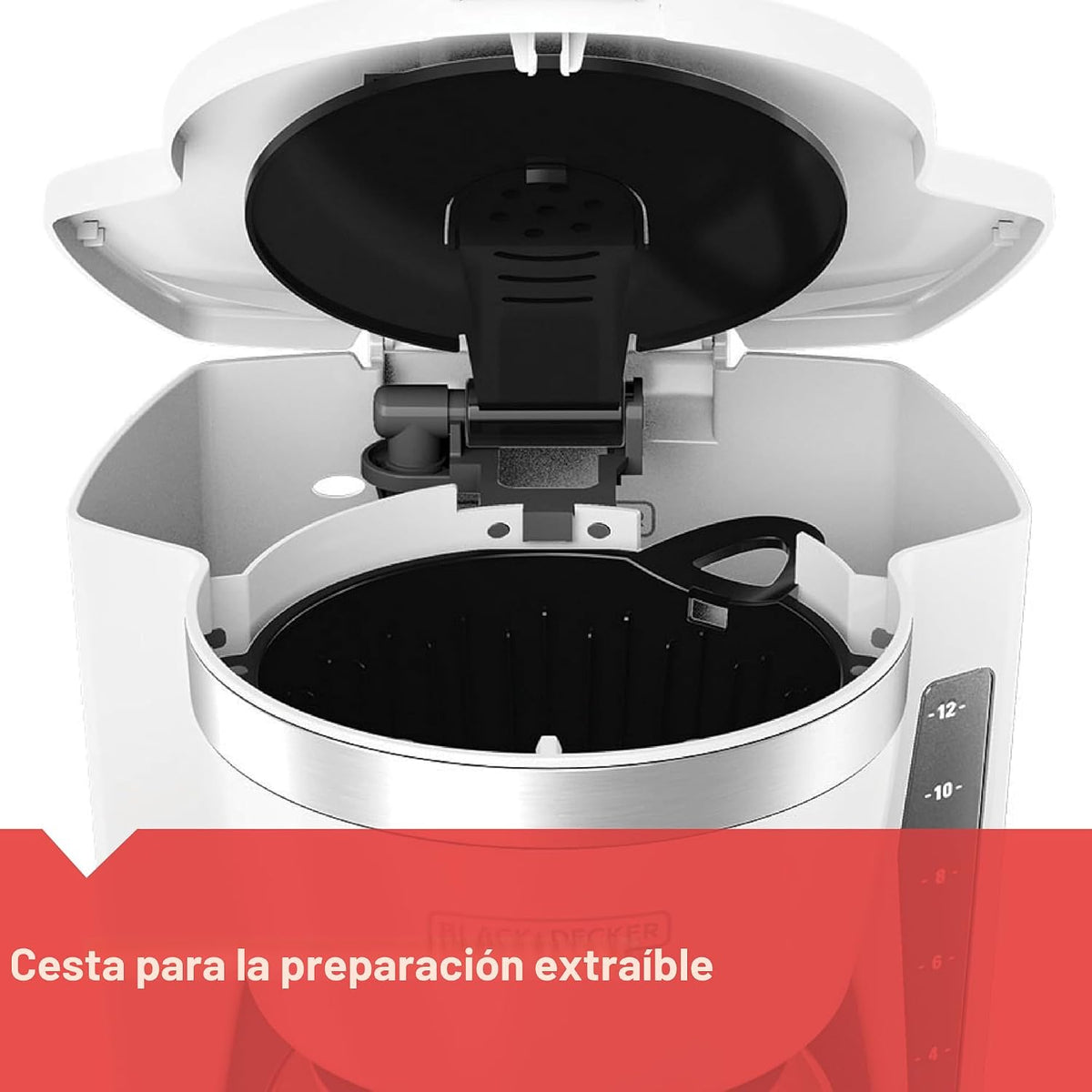 BLACK+DECKER CM1160W-1 CM1160W Cafetera programable de 12 tazas, Bl...