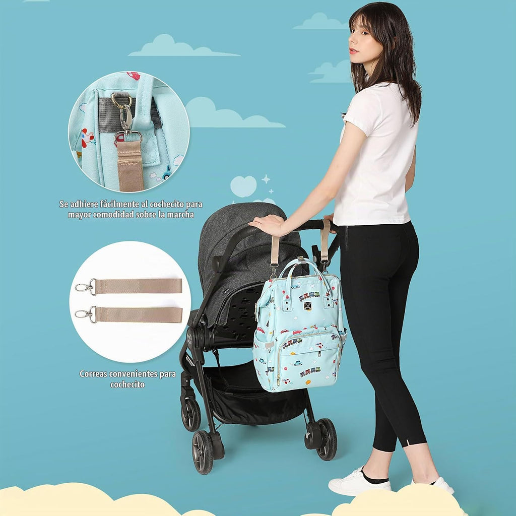 Mochila de pañales para mamá y papá, bolsa de cuidado del bebé, mat...