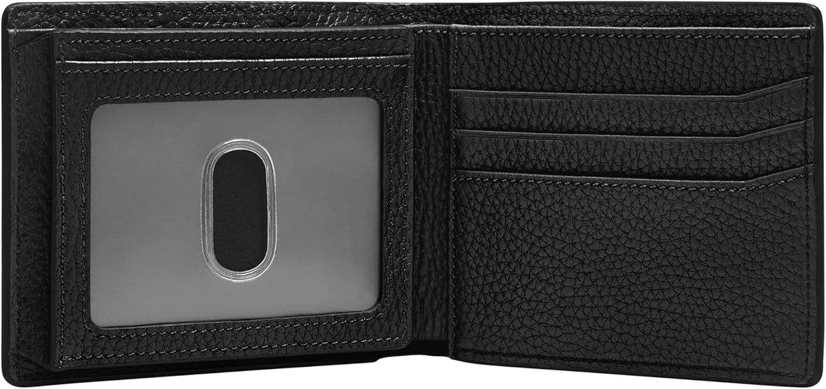 Fossil Huntington - Cartera de piel para hombre, con tapa y tapa pa...