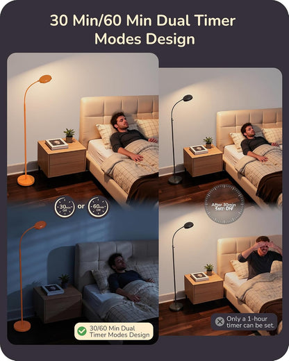 EDISHINE Lámpara de pie LED de 18W para sala de estar, superficie d...