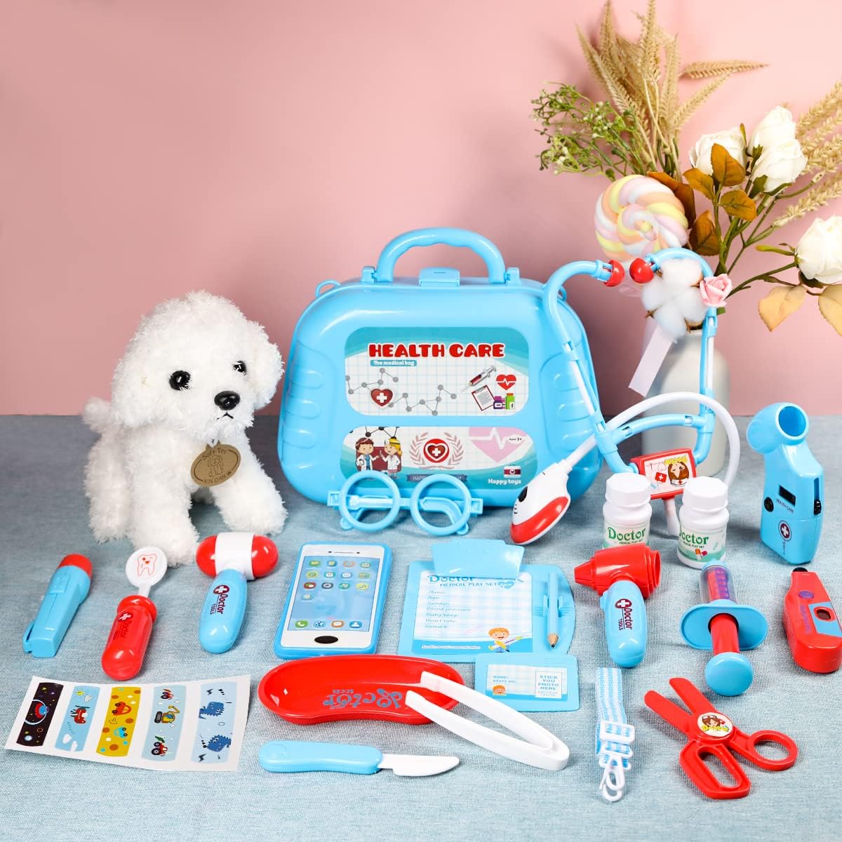Meland Kit médico con cachorro para niños, juguete de simulación de...