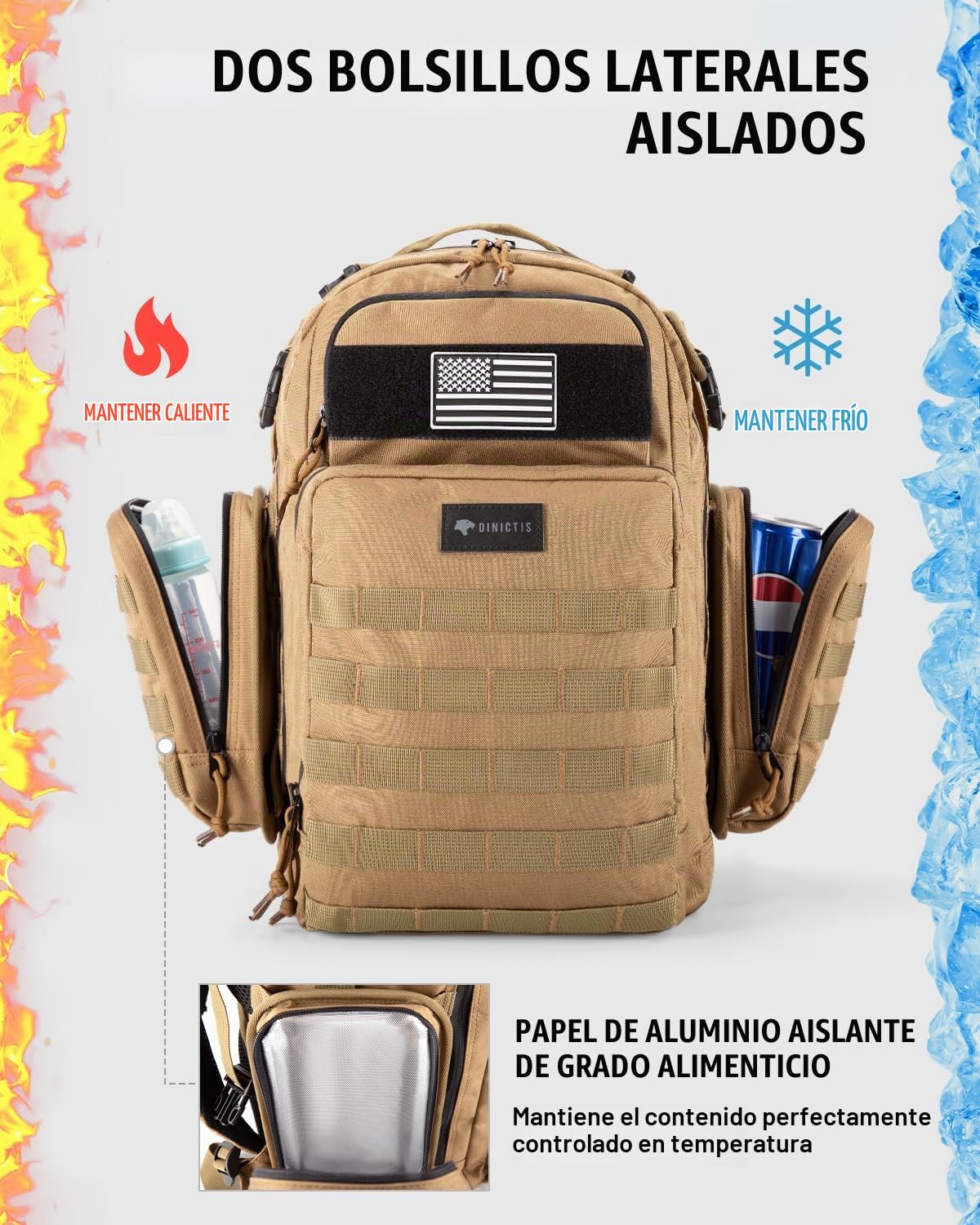 Dinictis Mochila para pañales para papá con cambiador de pañales, c...