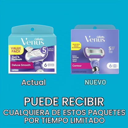 Gillette Venus Deluxe Smooth Swirl Recambios de cuchillas de afeita...