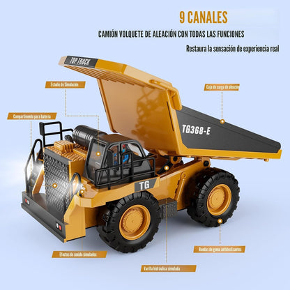 KIDMARKT - Camión volquete RC para niños, vehículo de construcción...