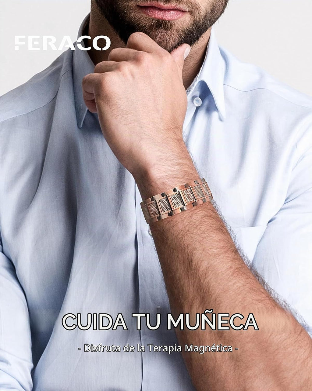 Pulsera de cobre para hombre Feraco, 3 veces más fuerte, pulseras m...