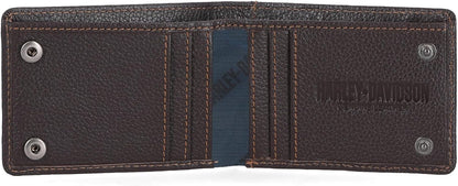 Harley-Davidson Billetera de cuero genuino con bloqueo RFID para ho...