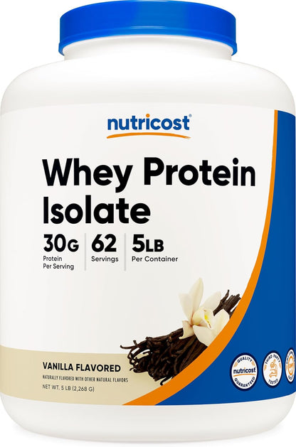 Nutricost Proteína de Suero Aislada en Polvo, Vainilla, 5 libras