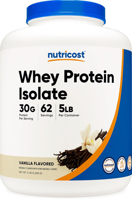 Nutricost Proteína de Suero Aislada en Polvo, Vainilla, 5 libras