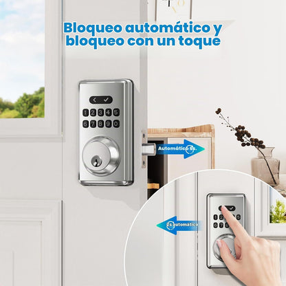 Cerradura de puerta de entrada sin llave con teclado, cerraduras |...